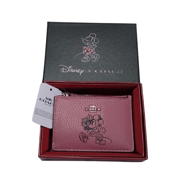 Coach 37536B x Disney Boxed Minnie Mouse Mini Skinny ID Card Case, SV/Ro… - Picture 1 of 8
